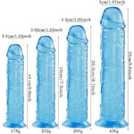 10 Inch Big Blue Dildos, Huge Butt Plugs Soft Sex Toys With Suction For Women