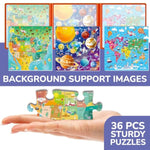 Magnetic Puzzles For Kids Ages 4-6 - 36 Pieces Sudoku Toddler Puzzles Ages 2-4 - Travel Games For Kids Ages 3-5 - Usa Space World Toddler Travel Toys - Car Airplane Road Trip Games