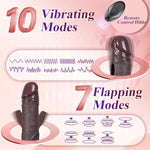 Flapping Realistic G-Spot Vibrator Dildo: 8.4'' Women Sex Toys G Spot Vagina Anal Stimulation With 7 Flapping & Suction Cup, Huge Realistic Silicone Remote Control Dildo For Women & Men