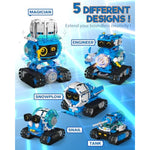 5 In 1 Stem Robot Building Toys For Boys Age 8-13, 494Pcs Remote & App-Controlled Set Educational Coding Toy, Kids Diy Sound & Light Interactive Science Sets, Gift For Boys Girls 10-12