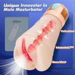 Realistic Pocket Pussy Male Masturbator - Sex Toys For Men With 10 Vibrating & 5 Sucking Modes, Vagina Textured 6.7" Depth Soft And Tight Texture, Penis Training Masturbators Adult Sex Toy
