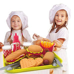 Pretend Play Fast Food Set, Play Food For Kids Kitchen - Play Kitchen Accessories - Toy Foods With Play Burger And Hot Dog Plastic Food For Pretend Play, Kids Toddler Childrens Birthday Gifts