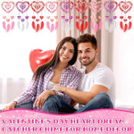 12 Sets Valentine's Heart Dream Catcher Craft Kit, DIY Wooden Painting Activity