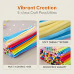 500 Pcs Pipe Cleaner Craft Set with Floral Stems, Tape & Stamens