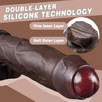 9.65" Realistic Big Black Bbc Dildo, Uncut Huge Thick Dildo Anal Toys Made From Soft Dual Density Silicone, Giant Massive Anal Cock Girthy Foreskin Penis With Suction Cup, Adult Sex Toys For Women Men