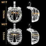 Small And Compact Chastity Devices Male With 5 Cock Rings And Dilator Adult Sex Toys A Lightweight And Attractive Chasity Cage Made Of Abs (M2,Transparent)