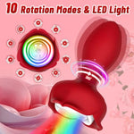 Anal Plug Rose Toy Sex Toys For Couples, Vibrating Butt Plug With 10 Vibration Modes & 360° Rotate Modes Adult Toys, Women Sex Toys Anal Vibrators Rose Sex Toy With Colorful Lighting
