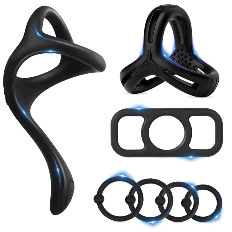 7Pcs Male Chastity Penis Sleeve Cock Ring Penis Ring Sex Toy