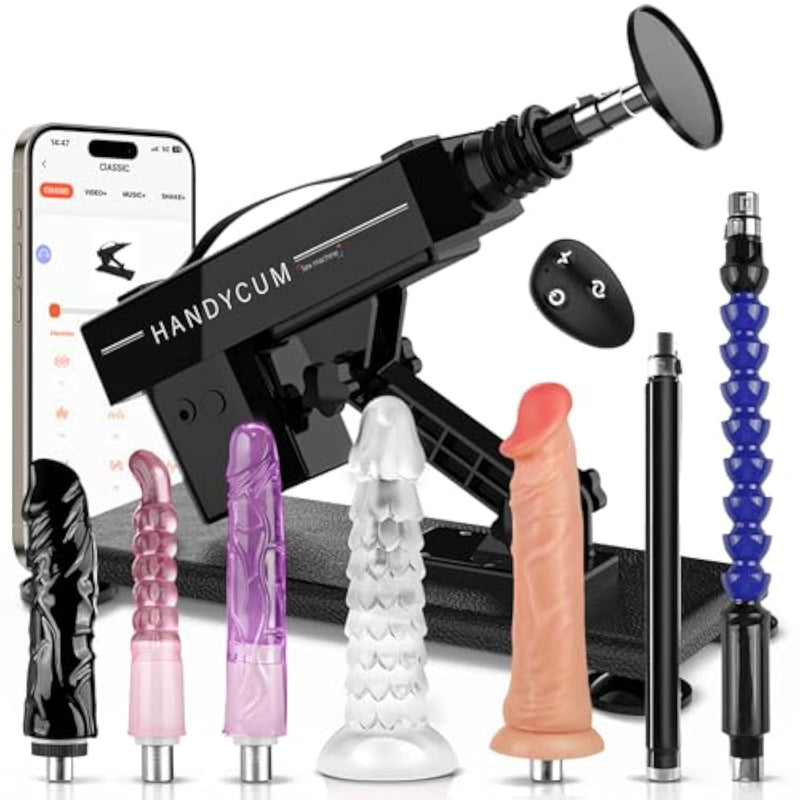 Sex Machine Dildo Machine Fucking Machine With App Control, Automatic Dildos Machine Thrusting Machine With 3 Xlr Connector, Fuck Machine Couple Sex Toy 8 Attachments For Male And Female