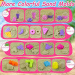 Beach Sand Toys, 50Pcs Sandbox Toys With 2 Collapsible Buckets, Mesh Backpack Bag, Shovels, Ice Cream, Cake & Castle Sand Molds, Summer Outdoor Travel Toys For Kids Toddlers Girls