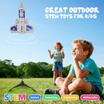 Kids Rocket Launcher Toy, 2Nd Gen Improved Design, Launch Up To 200Ft, Auto-Launch Rocket Toy With Parachute, Outdoor Toys For Kids 5-13, For Boys & Girl, Gray