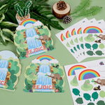 24 Sets Rainforest Christian Craft Kit with Jungle Stickers & Hanging Sign Cards