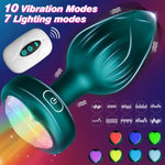 Anal Plug Adult Sex Toys - 10 Modes Vibrating Butt Plug Led Colorful Light Up Remote Control For Prostate Massage, Adult, Men, Women, Couples