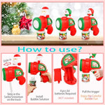 Christmas Bubble Machine Toys For Kids,Automatic Electric Battery Powered Bubble Gun With Bubble Solution,Led Light,Leakproof Bubble Blower Toy For Christmas Birthday Party Favors Gifts (Santa Claus)
