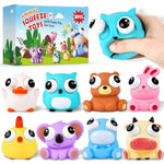 8 Pack Animal Squishy Fidget Toys, Cute Squishies Toys for Kids Adults, Pop Out Eyes Toy, Popping Eye Stress Relief Toy, Easter Basket Stuffers, Party Favors, Goodie Bag Stuffers and Classroom Prizes