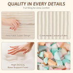 Convertible Sofa Bed, Pull Out Boneless Couch Loveseat Floor Sofa Bed With Pillows, 2-Seater Folding Sofa Loveseat Boneless Couch For Living Room, Bedroom, Apartment, Office (Beige)