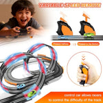 Slot Car Race Track Sets With 4 Slot Cars, Led 360°Dual Race Circular Overpass Track, Battery Or Electric Car Race Tracks, Birthday Toys For Boys Kids Age 4-7 8-13