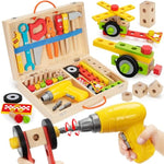 Kids Tool Set Toy With Drill, Stem Montessori Toys For 3 4 5 Years Old Boy Girl, 44 Pcs Wooden Toddler Tool Kits Inc Box, Learning Educational Construction Toy