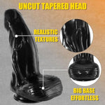 3.5'' Diameter Realistic Black Uncut Dildo With Balls,10 Inch Big Thick Foreskin Dildo With Suction Cup For Hands-Free Play,Xxl Girthy Dildos Large Anal Dildos Sex Toy For Men And Women