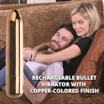 Adam And Eve Eve'S 10 Function Cutie Rechargeable Bullet, Vibrating Dildo & Clitoral Massager, Personal Sexual Pleasure Tool For Women, Mini Stick, Valentine'S Day Gift For Everyone, 3.94 Inch, Copper