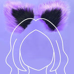 Anal Plug Fox Tail With Ear For Cosplay Game Black & Purple 15.74-Inch-Long Sexual Anus Tail Butt Plug Sex Toy For Women Men