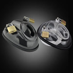 Male Chastity Penis Cage Chastity Device Cock Cage Penis Bondage Fully Restraint Bowl Device Plastic Men'S Virginity Lock 2 Sizes Ring (Black)