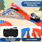 Spider Race Track For Boys 3-8, 212Pcs Race Car Track With 2 Spider Cars, Diy Flexible Track Playset, Toddler Toys Birthday Gifts For Kids