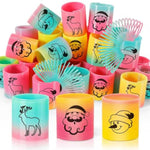 36 Packs Spring Rainbow Magic Fidget Stress Coil Mini Springs Bulk Toys Party Favor Birthday Carnival Prize Goodie Bag Stuffers For Kids Boys Girls (Christmas)