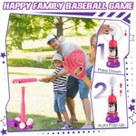 Erixazs Tball Set For Kids, Pink T Ball Sets For Toddlers 1-3 Girls, Baseball Toys With 6 Balls/Glove/Pitching Machine/Bat/Tee, Outdoor Sports Gifts For Girls(Pink)