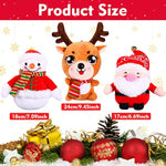 3 Pcs Christmas Plush Toy Doll Set Christmas Santa Stuffed Animal Toy Reindeer Cute Snowman Elk Claus Plush Gifts Xmas Party Favors Home Office Decor For Adults Boy Girl (Snowman, Santa, Elk)