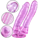 6.9In Realistic Double-Headed Dildo Sex Toys For Women& Men Lifelike Lover Luxe Anal Butt Plug With Strong Suction Cup - Vaginal G-Spot Play Flexible For Women Lesbian Couples - Purple