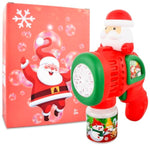 Christmas Bubble Machine Toys For Kids,Automatic Electric Battery Powered Bubble Gun With Bubble Solution,Led Light,Leakproof Bubble Blower Toy For Christmas Birthday Party Favors Gifts (Santa Claus)
