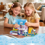 3 In 1 Girls Summer Villa Friends Building Set Compatible With Lego Friends With Swimming Pool, Slide, & Pet Home- Creative Modular House Playset For Kids Aged 6+