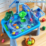 Water Table Play Sink Toy For Kids 2 3 4 5 6 Years Old - Outdoor Kitchen With Running Water, Fishing Games, Toddler Water Play Table For Kids Ages 3-8, Beach Outdoor Toys, Summer Gifts