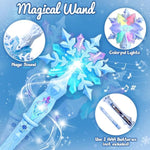 Toys For Girls Gifts Kids Makeup Kit Winter Princess Dress Up Real Makeup/Nail Polish/Snow Wand/Purse/Ice Light Up Skirt, Christmas Birthday Gift Pretend Play For Toddlers 3 4 5 6 7 8 Years Old