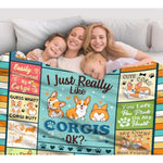 Cute Puppy Corgi Blankets Gifts For Corgi Lovers Women Grils,Corgis Plush Stuff Throw Blanket Dog Lovers Gifts For Kids Women Men Aults 60"X50"