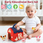 Baby Toys 6-12 Months - Soft Plush Surprise Barn Stuffed Farm Animals, Rattle, Crinkle, Mirror, Montessori Toys For Babies Sensory Toys For Toddlers 1-3, Baby Stocking Stuffers
