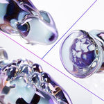 4.7" Colorful Glass Monster Dragon Dildo.1.5" Diameter Thick Anal Dildo,Fantasy Small Anal Plug Short Wide Penis for Vaginal and Anal Stimulation,Adult Alien Butt Plug for Women and Couples