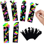 60PCS Scratch Art Rainbow Bookmarks for Kids, 6 Styles, Scratch Art Kit