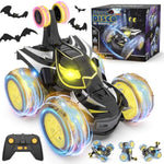 Remote Control Car Stunt Rc Cars 360° Rotating With 2.4Ghz Rechargeable Wheel Lights Toys Car Gift For Boys 3 4 5 6 7 8 9 10 11 12 (Black)