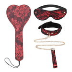 Lace Bondage Collar With Lead Set And Blindfold, Heart Spanking Paddle For Adult Bdsm Sex Toys