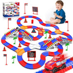 Spider Toys For Boys 3-4, 250 Pcs Flexible Road Race Track Playset With 2 Monster Cars For 3 4 5 6 Year Old Flex Ready Ramp Playsets Car Truck For Kids Toddler Age 3-6 3-5 4-6 4-7 Birthday Gifts