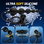 Anal Beads Butt Plug Bullet Vibrator Penis Cock Ring Adult Toys For Women Men, 10 Vibration Modes Prostate Massager Flexible Silicone Graduated Design Waterproof Anal Sex Toys For Couple Play