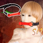 Silicone Open Mouth Gag Dog Bone Gag For Sex Bdsm Restraints Bite Gag Toys Bondage Ball Gag Slave Play Sex Toys (Black)