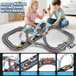 Boy Toys Gifts For 6 7 8-12 Years Old, Slot Car Race Track Sets With 4 Slot Cars, Battery Or Electric Car Track With Flash Light, Dual Racing Game Lap Counter Circular Overpass Track Gifts For Kids