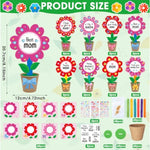 48 Pack Spring Flower Paper Pot Craft DIY Flowers Craft Kit for Home Decor Graduation Art Activities