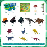 19 In 1 Dinosaur Toys For Kids 3-5 5-7, Dinosaur Truck Set For Toddlers With 3 Pull Back Cars, 8 Dino Figures, Christmas And Birthday Gifts Toy For 3 4 5 6 7 Years Old Boys And Girls