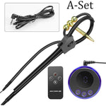 Men Male Electric Shock Beaded Urethral Sound Plug Adjustable Silicone Cock Glans Ring Electro Set With Power Unit Box Urethra Sex Toys Orgasm Masturbate Penis Dilator Expander Chastity (A-Set)