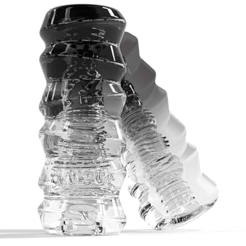 3D Realistic Pocket Pussy For Men – Male Masturbator With Soft Stretchy Tunnel, Reusable Adult Sex Toy For Intense Solo Play (Black+Transparent)