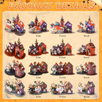 4 Set 3D Wooden Haunted House Craft Kit with Paints, Brushes & Stickers